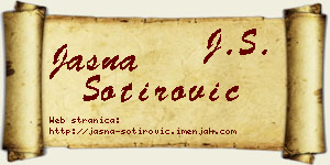 Jasna Sotirović vizit kartica